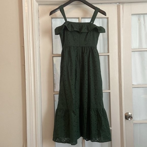 Loft Emerald Green Midi Dress. Size 2, Brand New - Picture 2 of 3